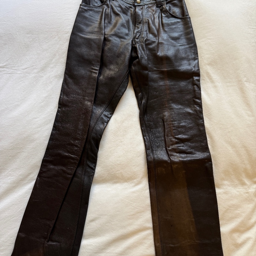 Vintage Leather pants non stretch size 25